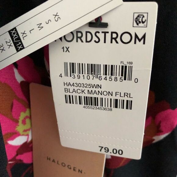 Halogen Plus Size Long Sleeve Floral Blouse Size 1X - Picture 5 of 8